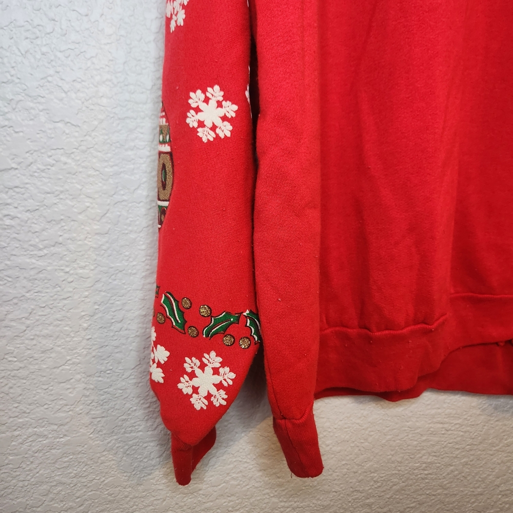 Vintage 1990 Nut Cracker Kitten Sweater Christmas Red Holiday Sweatshirts 42 - Picture 9 of 15